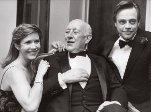 Carrie Fisher, Sir John Gielgud, Mark Hamill, 1985, NY.jpg